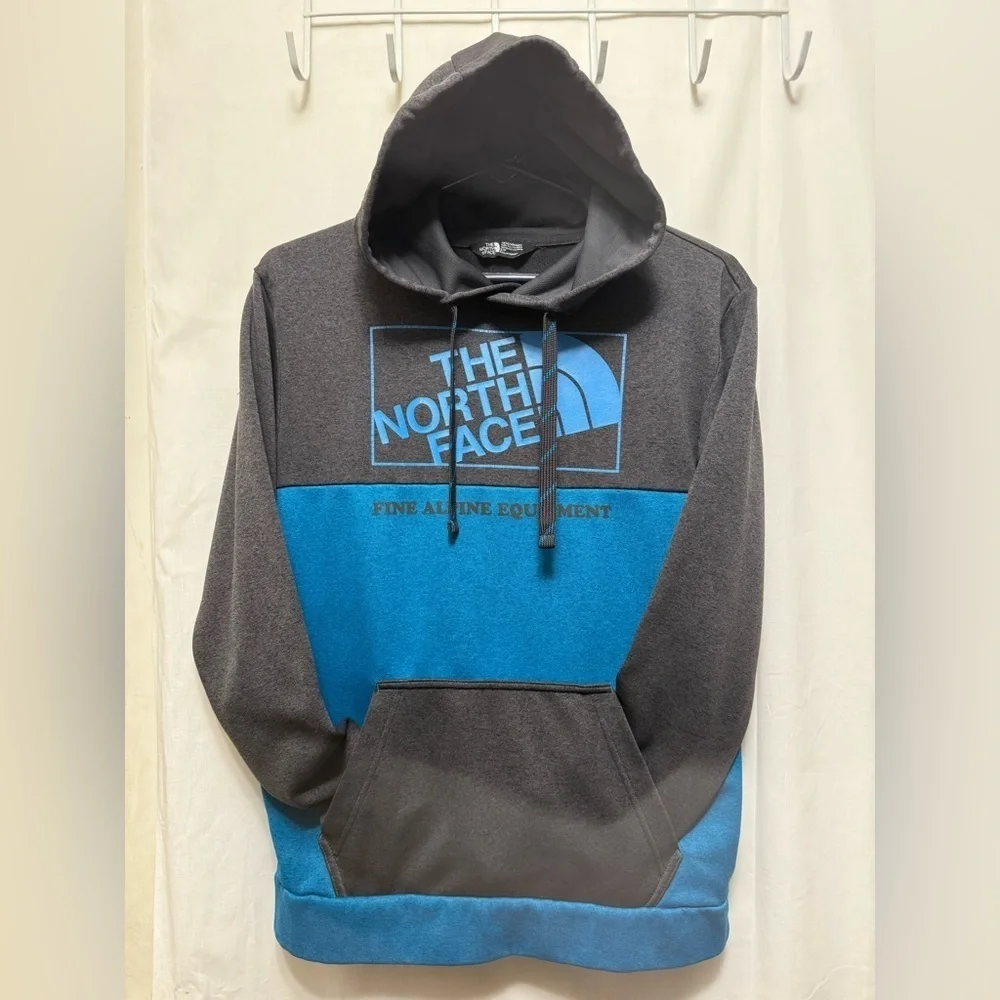 The North Face Men's Charcoal and Teal Hoodie Small Sweatshirt 0103